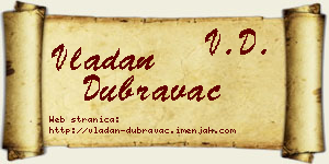 Vladan Dubravac vizit kartica